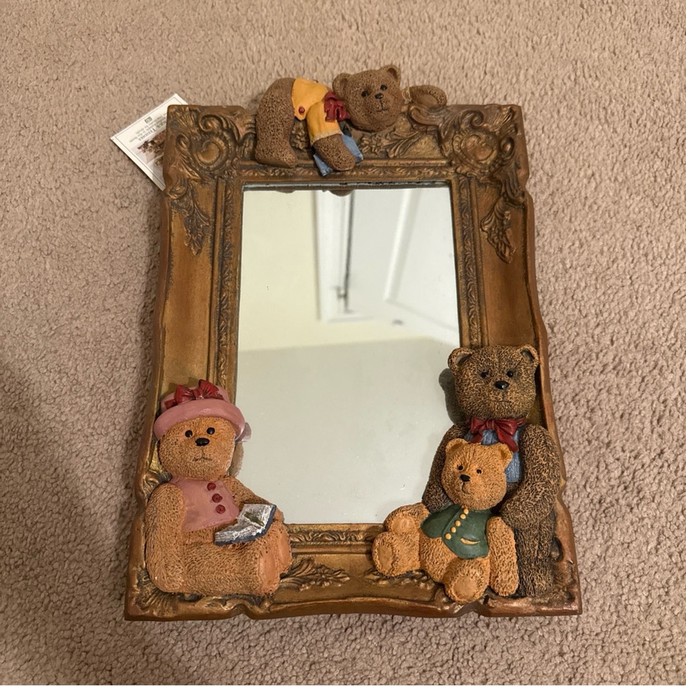 Vintage Teddy Bear Family Victorian  3D Photo Frame Family Mirror